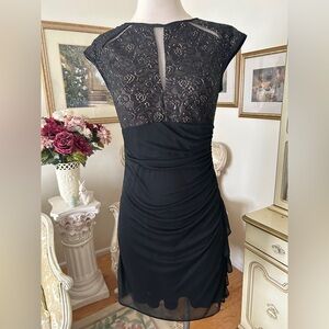 B & A Betsy & Adam like new  bodice black sequins evening dress size 10